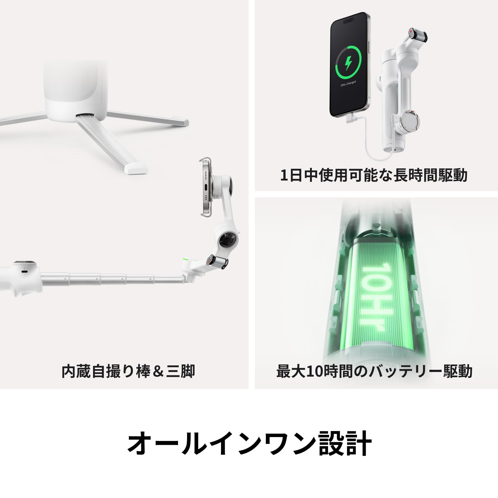 Insta360 Flow 2 Pro vlogキット Amazon | Insta360 Flow 2 Pro Vlog キット グレー - 折りたたみ式AI